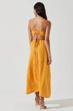 Divine Tie Waist Crop Top -Dresses Sales Store ACT17191 MARIGOLD 0279