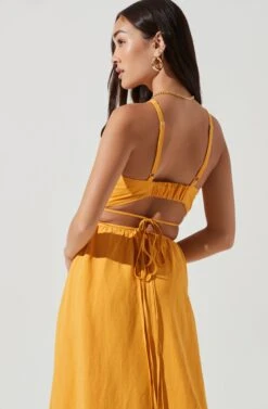 Divine Tie Waist Crop Top -Dresses Sales Store ACT17191 MARIGOLD 0282