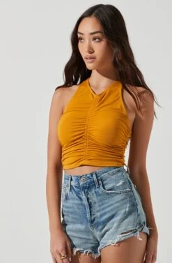 Dixon Ruched Crop Tank Top