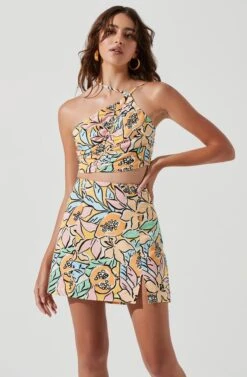 Covina Tropical Print Mini Skirt -Dresses Sales Store ACT17209 TROPICALPAPAYA 0025