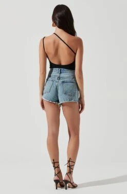 Hartley Asymmetrical Neck Sleeveless Bodysuit -Dresses Sales Store ACT17222 BLACK 1000