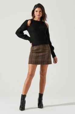 Adira Shoulder Cutout Sweater -Dresses Sales Store ACT17301 BLACK 1531