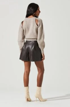 Adira Shoulder Cutout Sweater -Dresses Sales Store ACT17301 TAUPE 1234