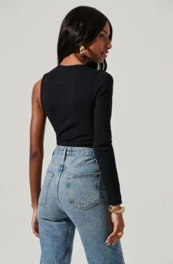 Delilah One Sleeve Bodysuit -Dresses Sales Store ACT17367 BLACK 0321