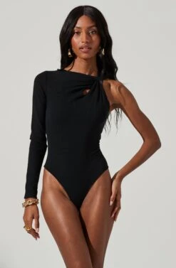Delilah One Sleeve Bodysuit -Dresses Sales Store ACT17367 BLACK 0326