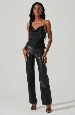 Larisa Satin Rhinestone Strap Top -Dresses Sales Store ACT17390 BLACK 1