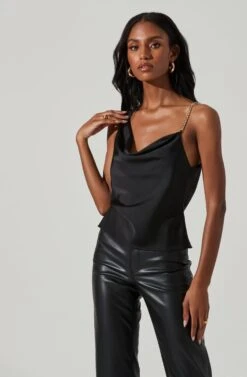 Larisa Satin Rhinestone Strap Top -Dresses Sales Store ACT17390 BLACK 3