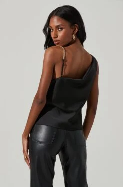 Larisa Satin Rhinestone Strap Top -Dresses Sales Store ACT17390 BLACK 5