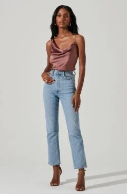 Larisa Satin Rhinestone Strap Top -Dresses Sales Store ACT17390 MAUVE 2