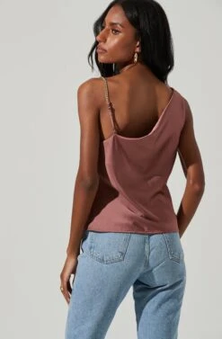 Larisa Satin Rhinestone Strap Top -Dresses Sales Store ACT17390 MAUVE 5