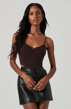 Suri Metallic Crop Top 9 Suri Metallic Crop Top -Dresses Sales Store ACT17408 COPPERMETALLIC 4