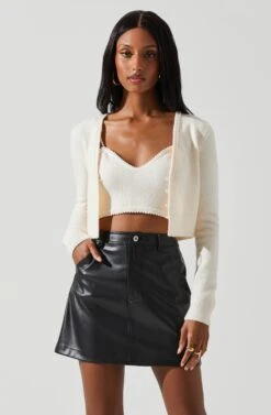 Melissa Pearl Embellished Cardigan Sweater -Dresses Sales Store ACT17475P CREAM 2