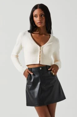 Melissa Pearl Embellished Cardigan Sweater -Dresses Sales Store ACT17475P CREAM 4