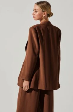 Laudine Oversized Blazer -Dresses Sales Store ACT17526 BROWN 3 2