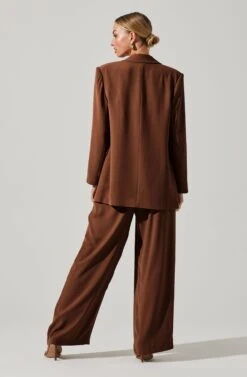 Laudine Oversized Blazer -Dresses Sales Store ACT17526 BROWN 4 2