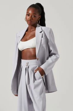 Laudine Oversized Blazer -Dresses Sales Store ACT17526 HAZEBLUE 2