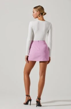 Rima Cutout Knot Front Bodysuit -Dresses Sales Store ACT17538 WHITE 6