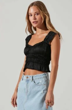 Rosita Smocked Top -Dresses Sales Store ACT17543VR BLACK 3