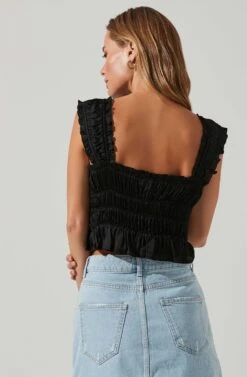 Rosita Smocked Top -Dresses Sales Store ACT17543VR BLACK 4