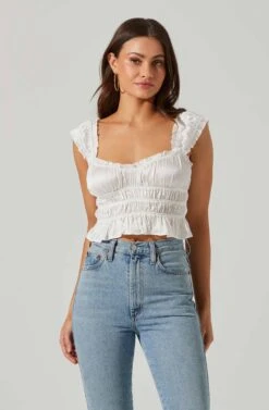 Rosita Smocked Top -Dresses Sales Store ACT17543VR WHITE 1 2