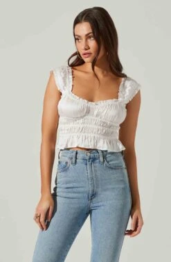 Rosita Smocked Top -Dresses Sales Store ACT17543VR WHITE 1 3