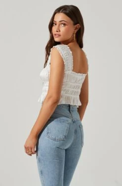 Rosita Smocked Top -Dresses Sales Store ACT17543VR WHITE 1 4