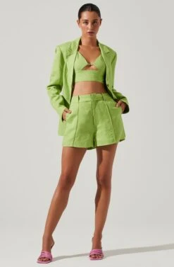 Ayra Front Button Blazer -Dresses Sales Store ACT17557 KIWI 1