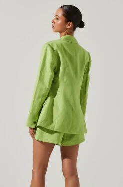 Ayra Front Button Blazer -Dresses Sales Store ACT17557 KIWI 4