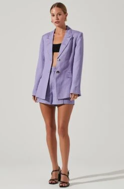 Ayra Front Button Blazer -Dresses Sales Store ACT17557 LAVENDER 1