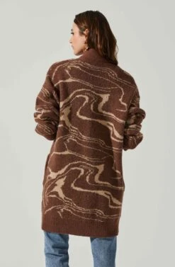 Vada Abstract Swirl Oversized Sweater -Dresses Sales Store ACT17580SH BROWNSWIRL 5