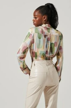 Camden Geo Print Button Down Top -Dresses Sales Store ACT17611 GREENMULTIGEO 5 5