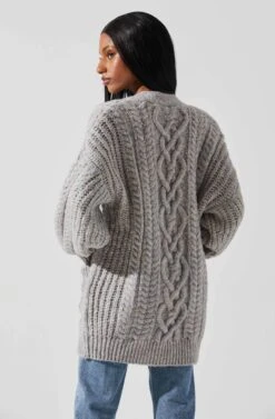 Charli Cable Knit Oversized Cardigan Sweater -Dresses Sales Store ACT17626 GRAY 6