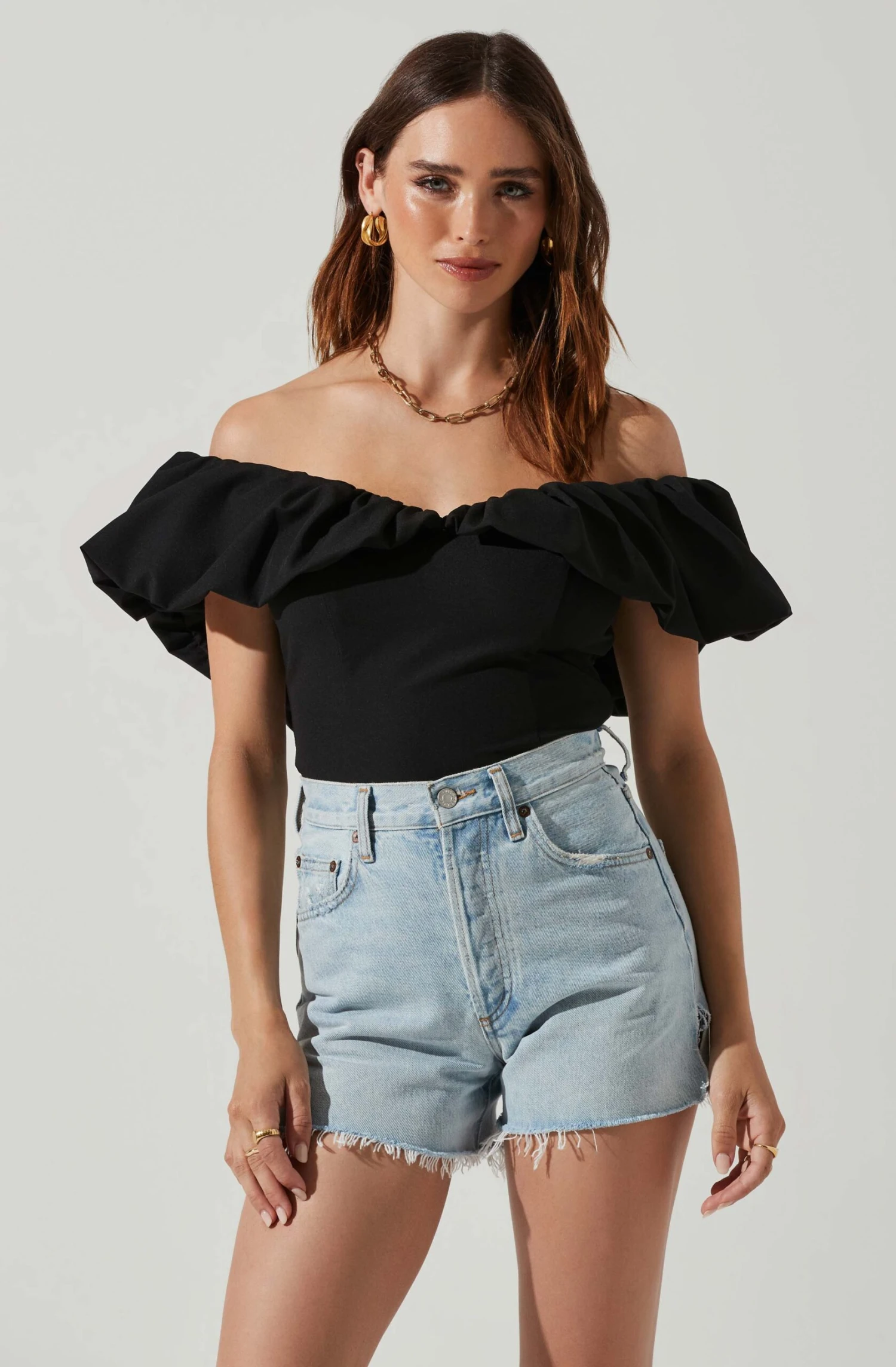 Claribelle Ruffle Hem Off Shoulder Top 1 Claribelle Ruffle Hem Off Shoulder Top