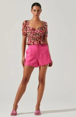 Nayeli Floral Puff Sleeve Top -Dresses Sales Store ACT17681 REDMULTIFLORAL 2