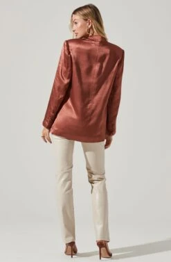 Kimia Satin Oversized Blazer -Dresses Sales Store ACT17722 ROSEBROWN 5 1c23ce22 a511 4cbe 8972 d7df9547a092