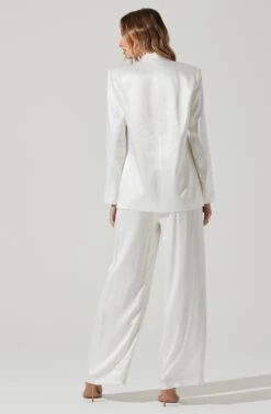 Kimia Satin Oversized Blazer -Dresses Sales Store ACT17722 WHITE 6