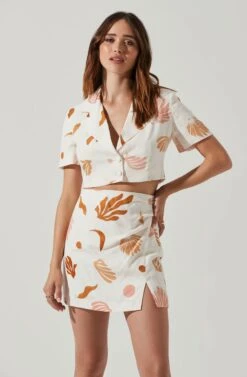 Kiria Cropped Jacket -Dresses Sales Store ACT17762P BROWNPINKCREAM 3