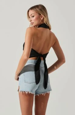 Kerensa Asymmetrical Halter Top -Dresses Sales Store ACT17768 BLACK 5