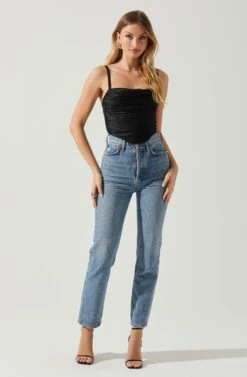 Janet Ruched Bustier Top -Dresses Sales Store ACT17810 BLACK 2