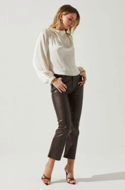 Veronica Satin Cutout Top -Dresses Sales Store ACT17833S CHAMPAGNE 2