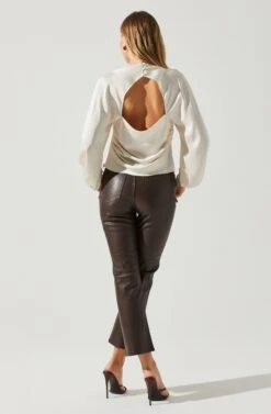 Veronica Satin Cutout Top -Dresses Sales Store ACT17833S CHAMPAGNE 6