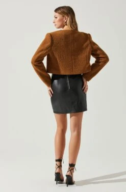 Lyssa Cropped Jacket -Dresses Sales Store ACT17853B CAMEL 6