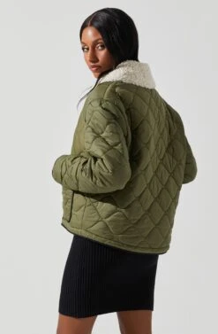 Bellamie Quilted Jacket -Dresses Sales Store ACT17854 OLIVE 5