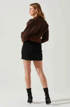 Ruby Houndstooth Cardigan -Dresses Sales Store ACT17863 DARKBROWNBLACK 5