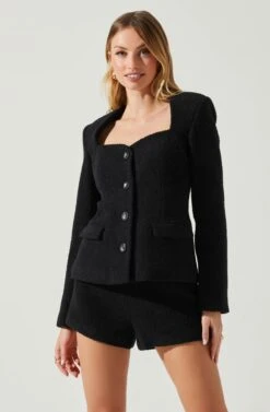 Rivka Fitted Sweetheart Blazer -Dresses Sales Store ACT17872 BLACK 4