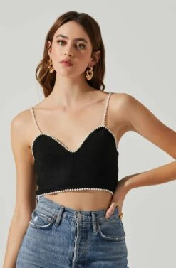 Kira Pearl Embellished Sweater Top -Dresses Sales Store ACT17886 BLACK 3