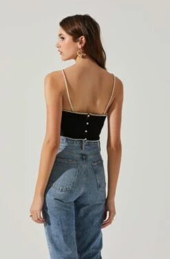 Kira Pearl Embellished Sweater Top -Dresses Sales Store ACT17886 BLACK 5