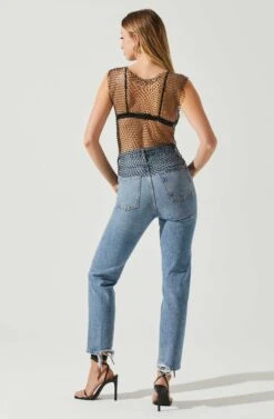 Julane Rhinestone Mesh Top -Dresses Sales Store ACT17938 BLACKSILVER 6