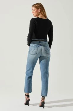 Ren Textured Sweetheart Long Sleeve Top -Dresses Sales Store ACT17975 BLACK 5