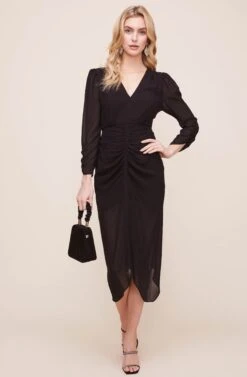 Margot Ruched Front Midi Dress -Dresses Sales Store ADR100372C BLACK 2 618c060f 880e 4f3e b789 e05f2066362a